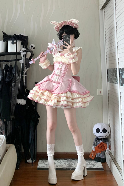 Magical Girl Lolita Dress + Bonnet + Pendant + Sleeves