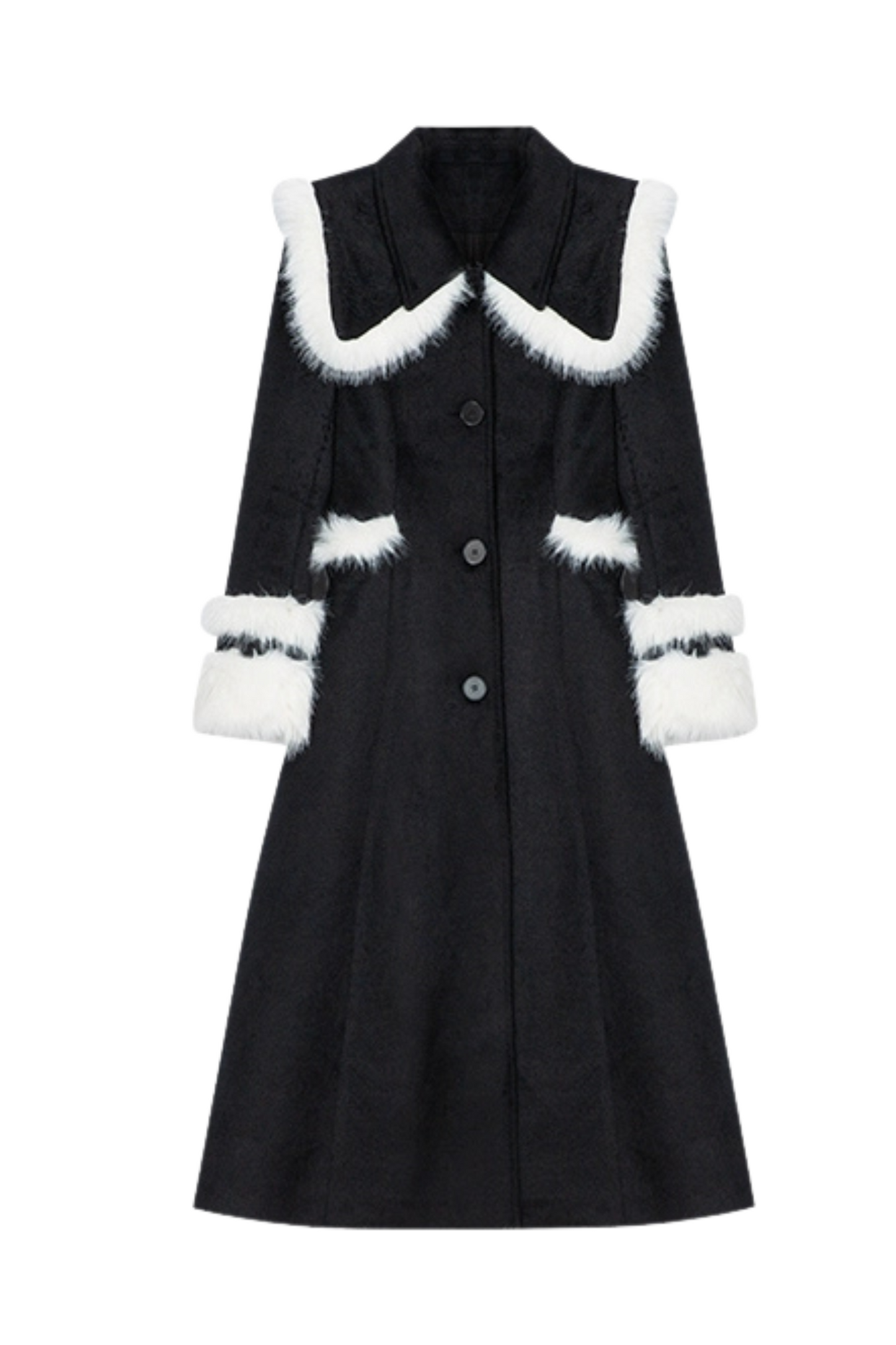 Big Fur Collar Long Coat