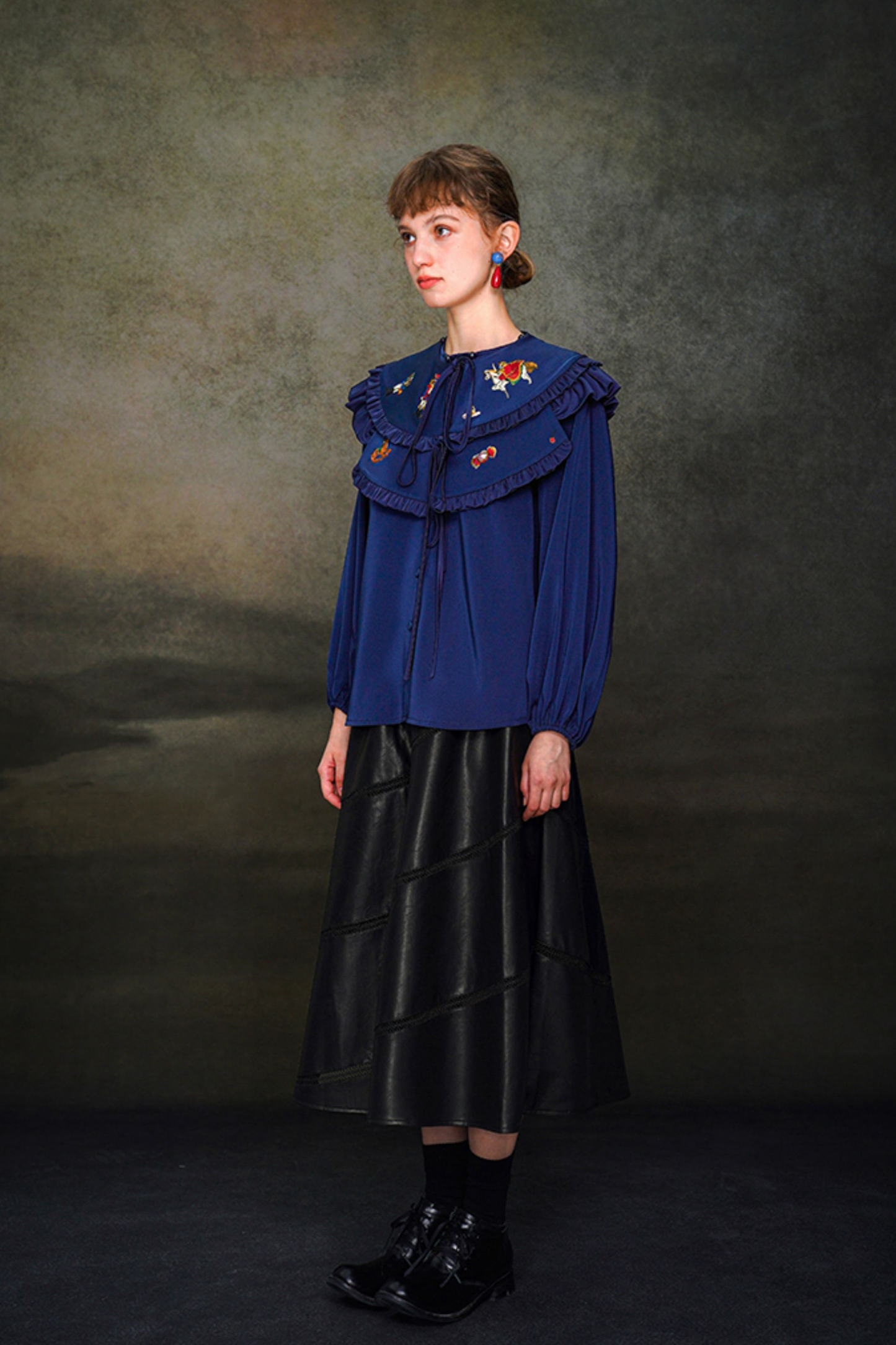 フレンチレトロショールデザインブラウス