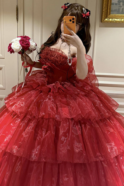 [3월 30일 예약마감] 우아한 무스 러브송 레드 원피스+소매