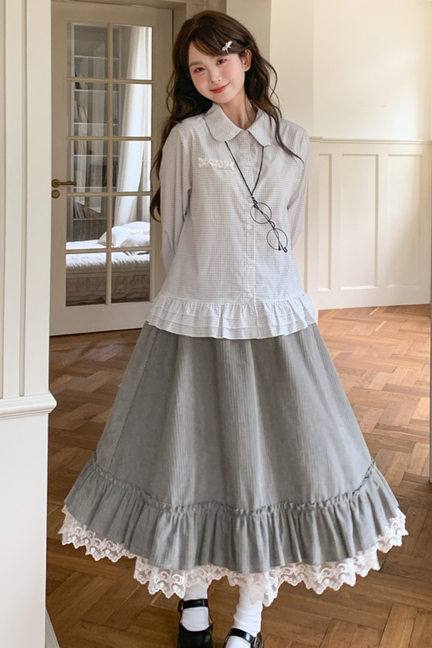 レトロレースフレアスカート