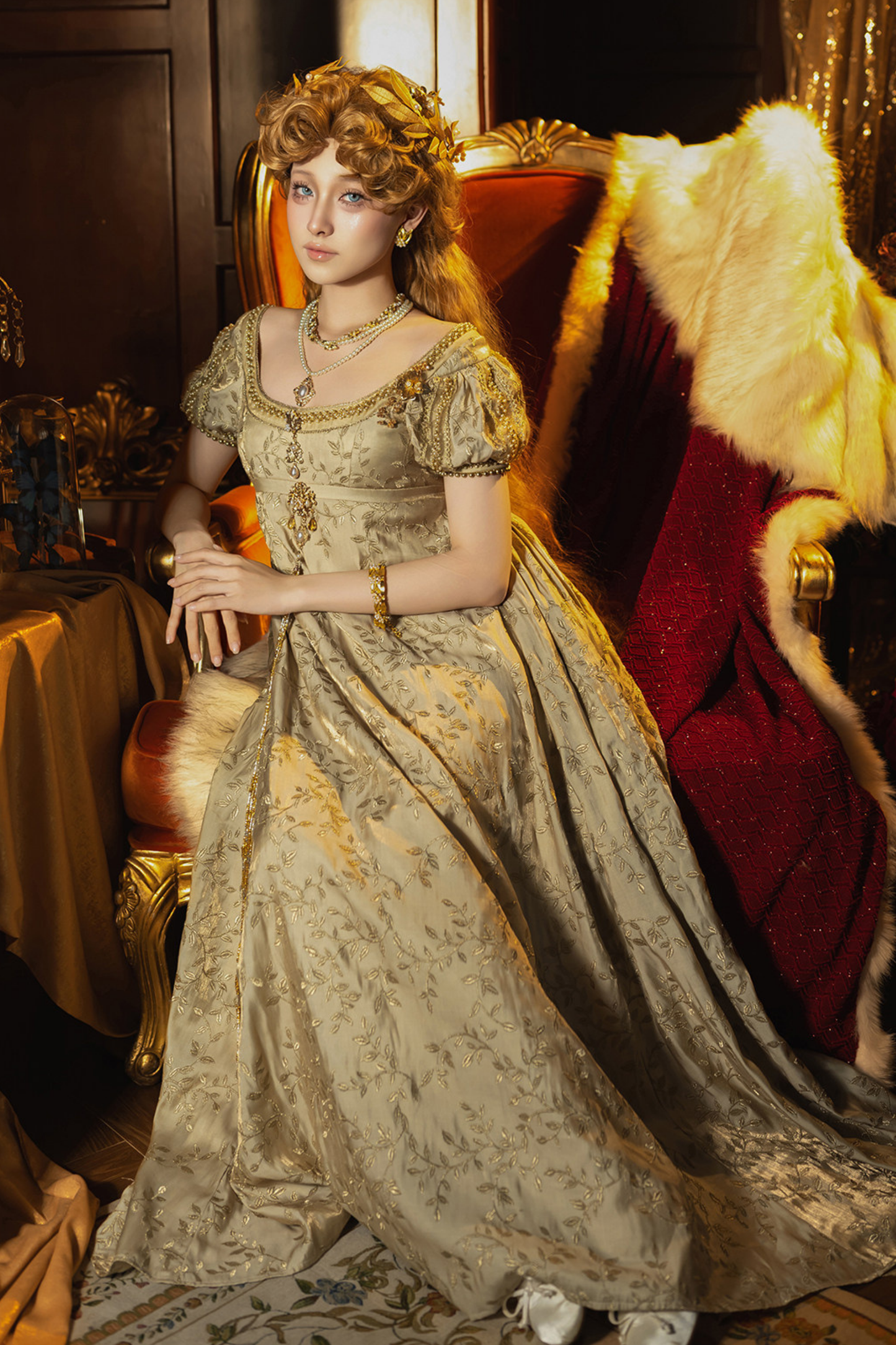 Twilight Elegant Lolita Dress + Shawl + Brooch + Bag