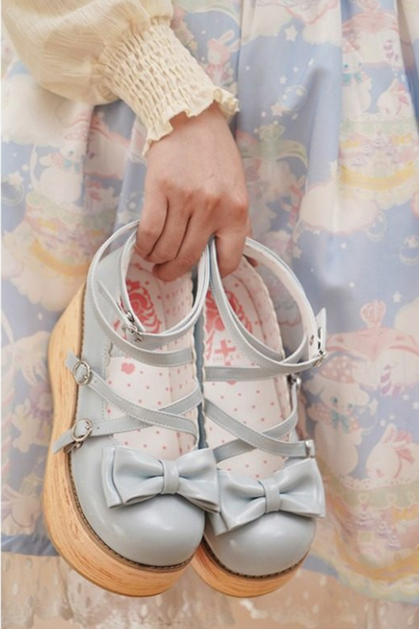 リボンフラットロリータシューズ