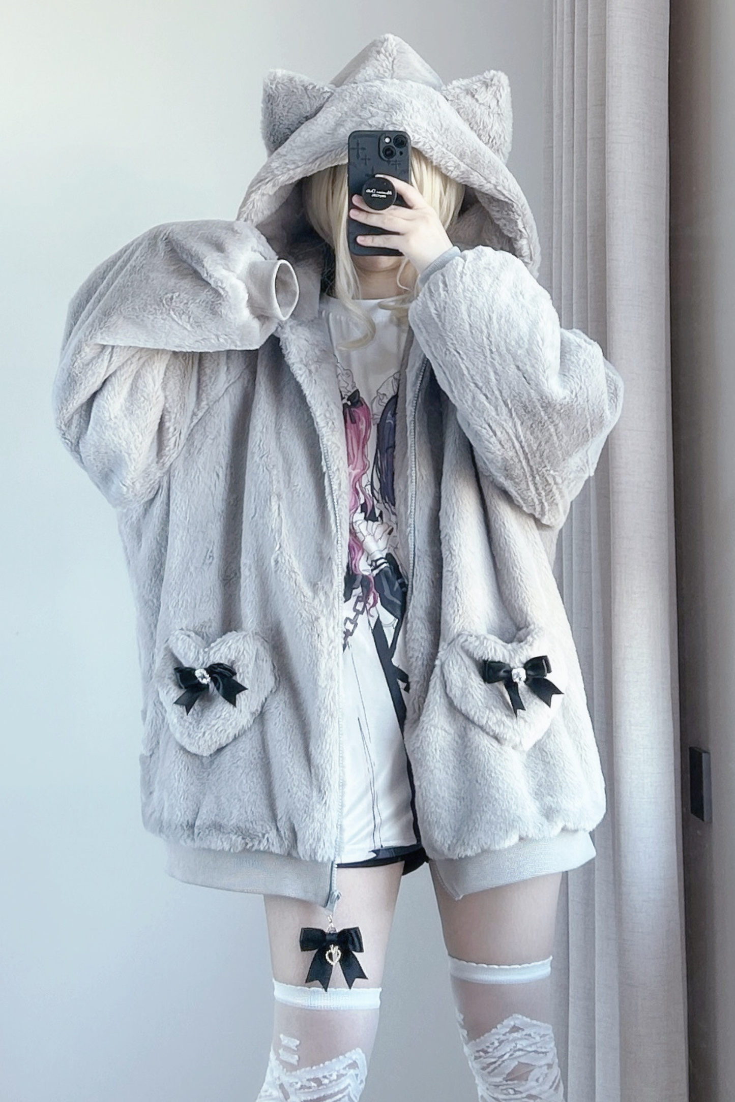 猫耳ぬいぐるみフードジャケット