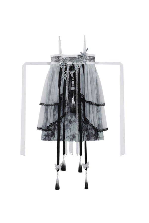 ダークチャイナドレス+ビッグスリーブケープ+チャイナトップス+スカート+キャミソールドレス+レッグウォーマー