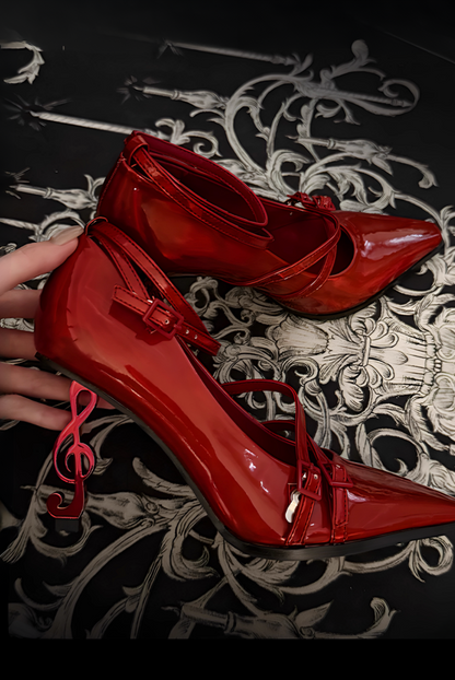 [Pre-order] Dark Gothic Pointed Toe G Clef Heel