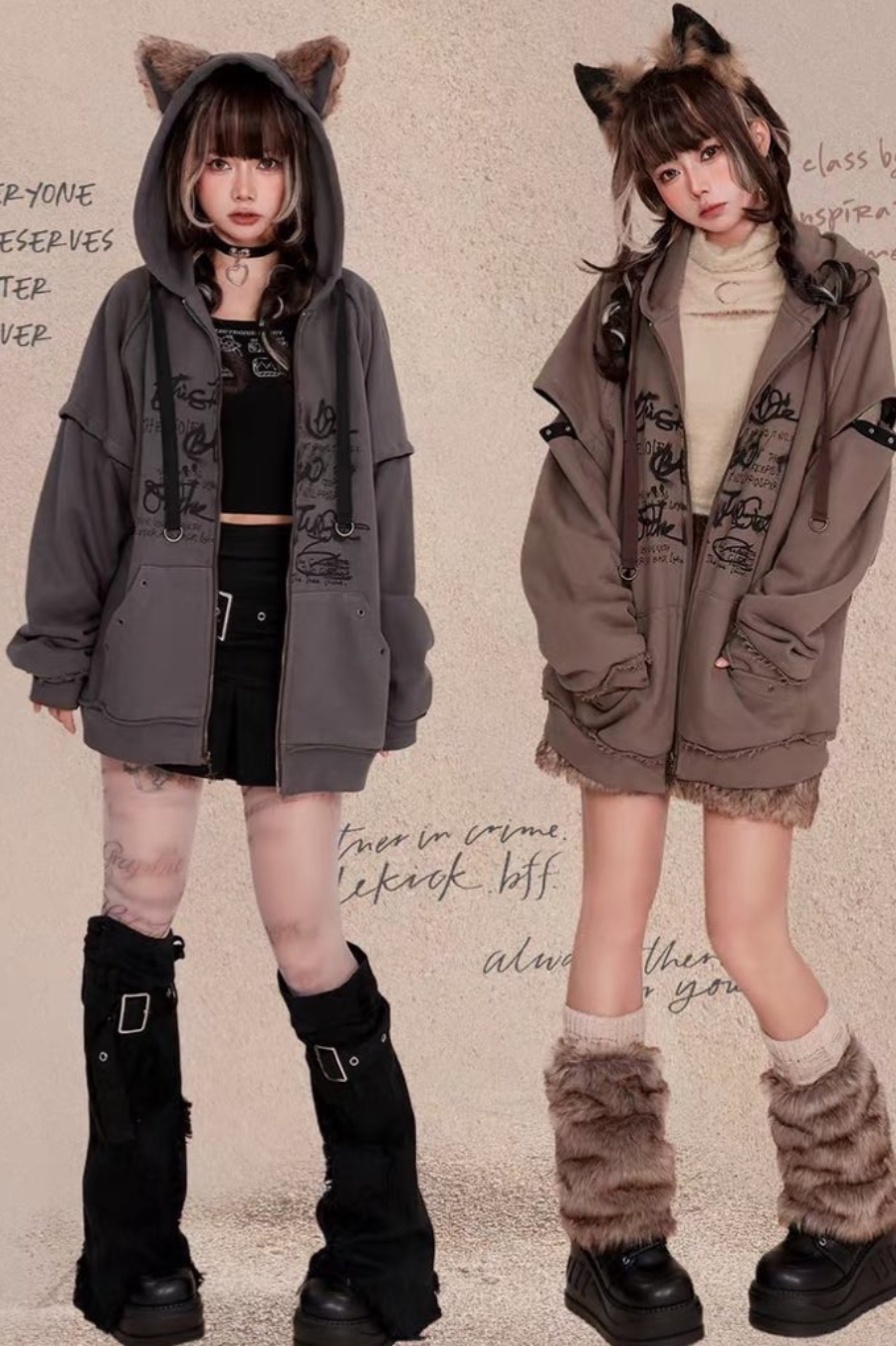 Wolf Ear Hood Loose Hoodie