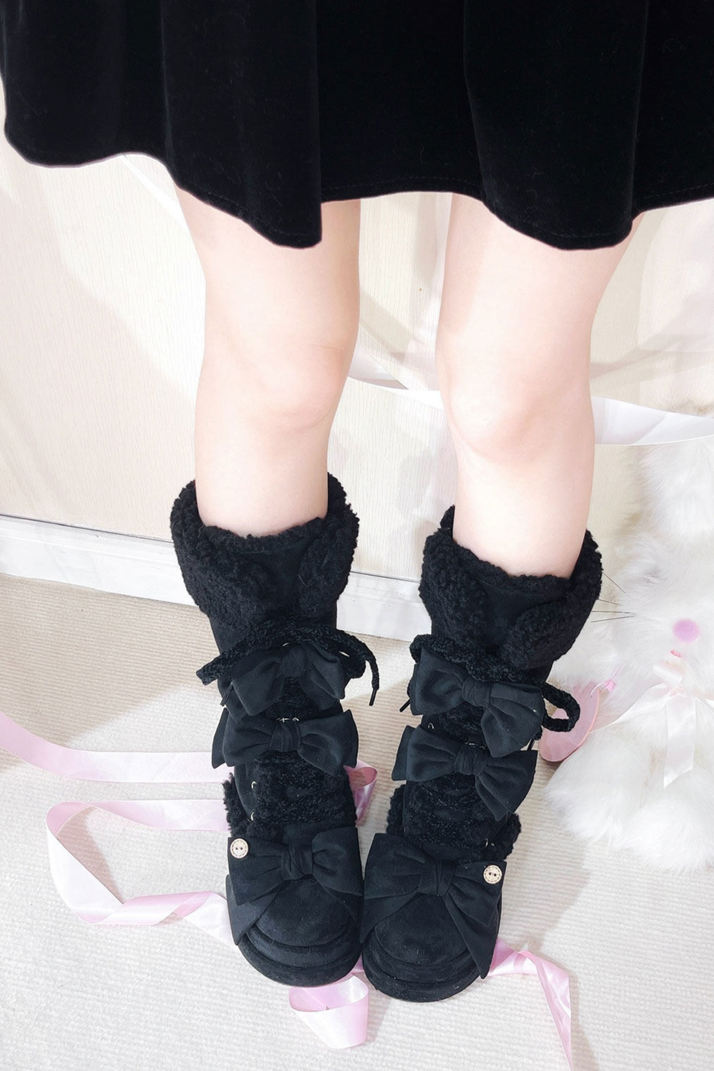 リボンロリータスノーブーツ