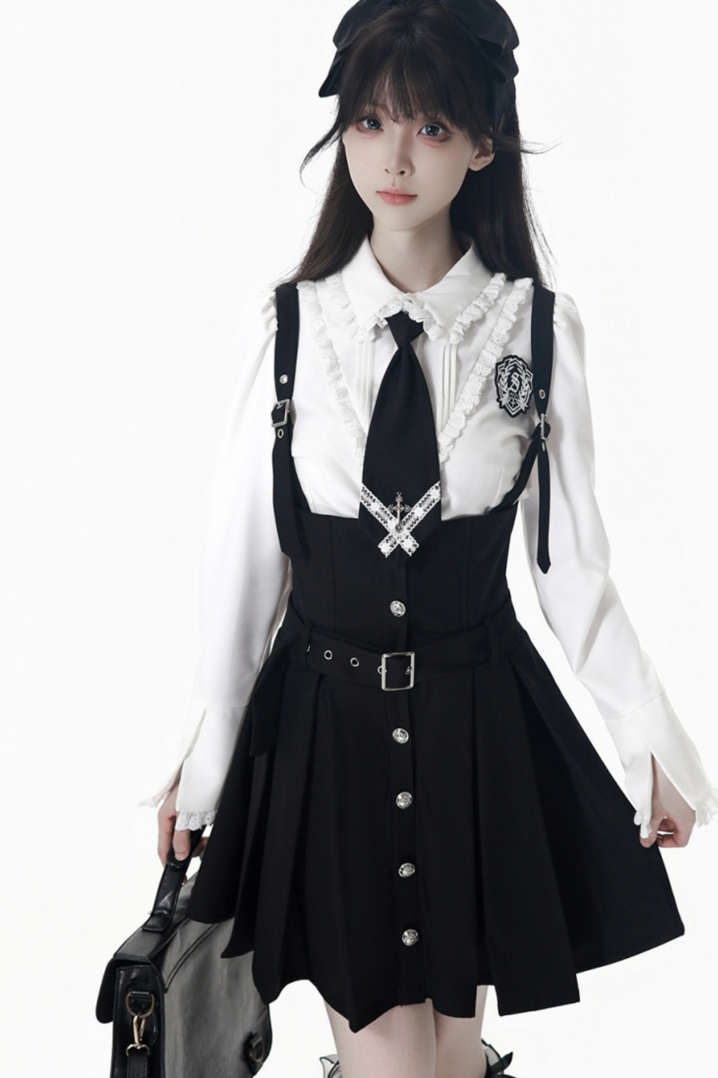 College Jacket + Suskirt + Blouse + Tie