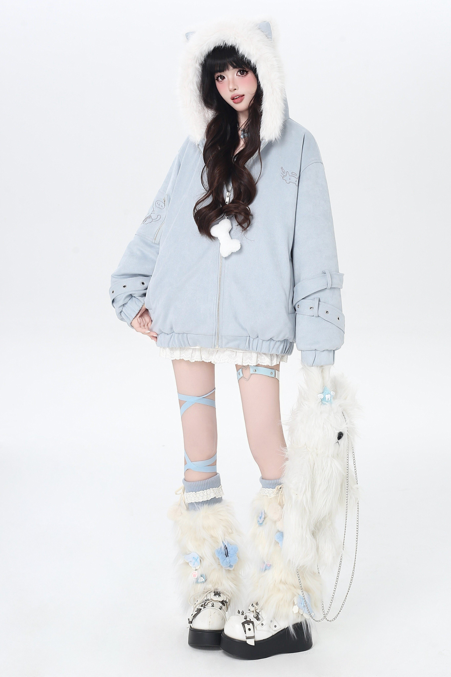 Cat Ear Hood Fur Jacket