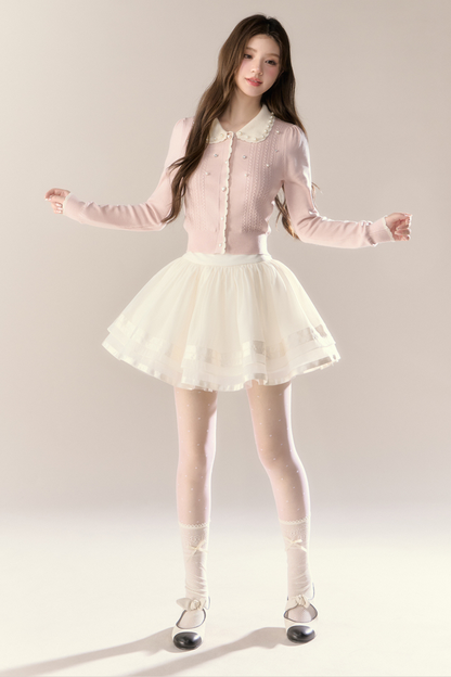 スイートアイランドドールカーディガン+タイトスカート