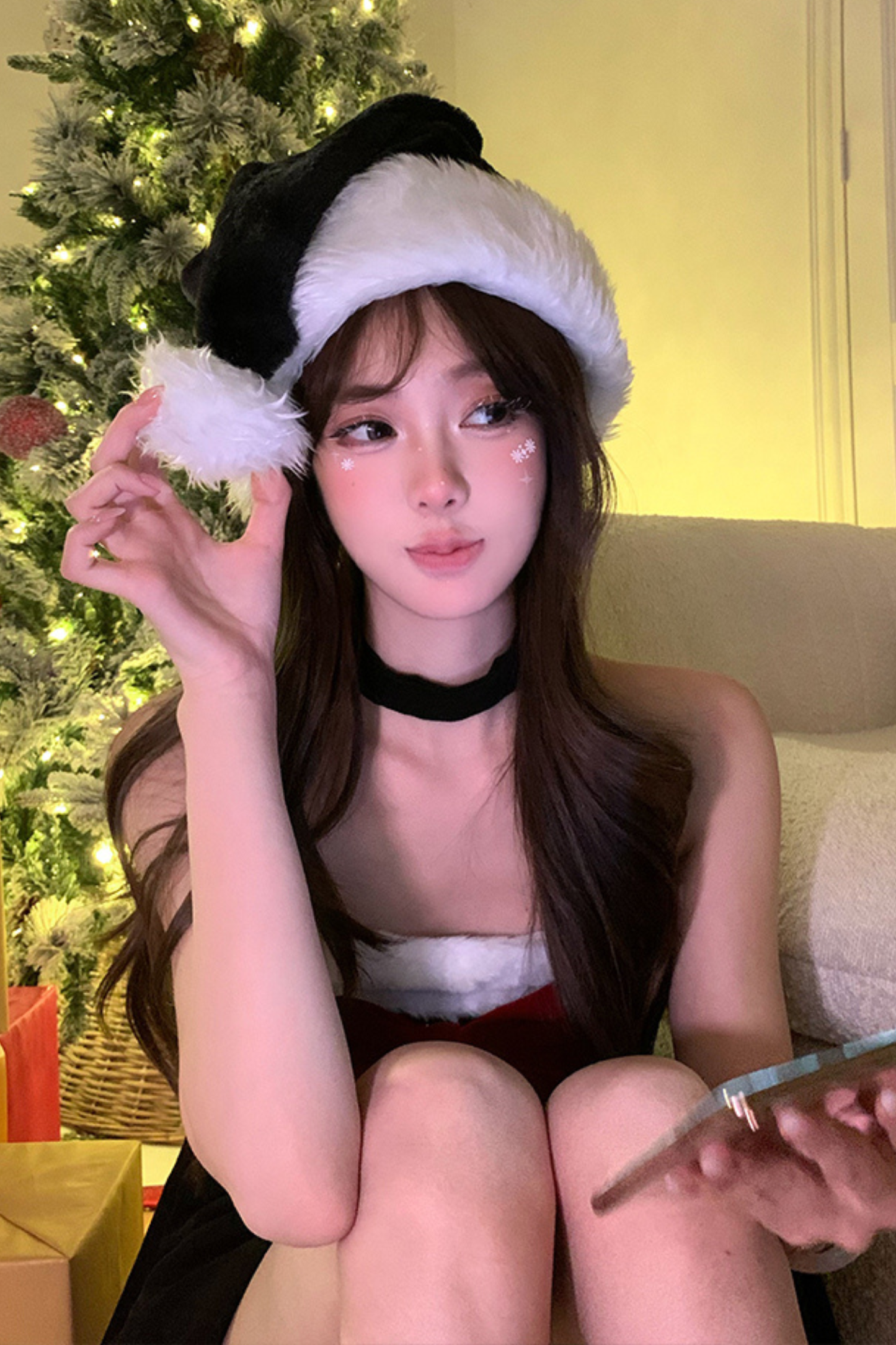 Sweet Cute Ribbon Santa Hat