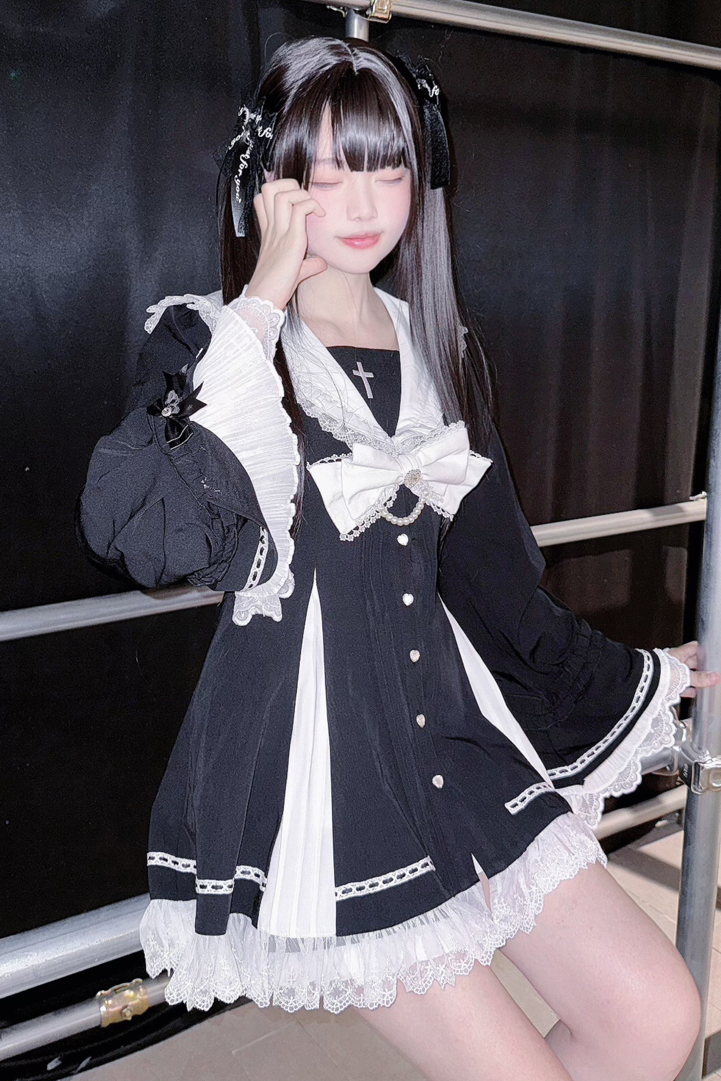 レース地雷トップス+パンツ