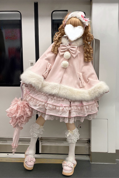 【12月18日予約締切】猫耳ファーフーディーケープコート