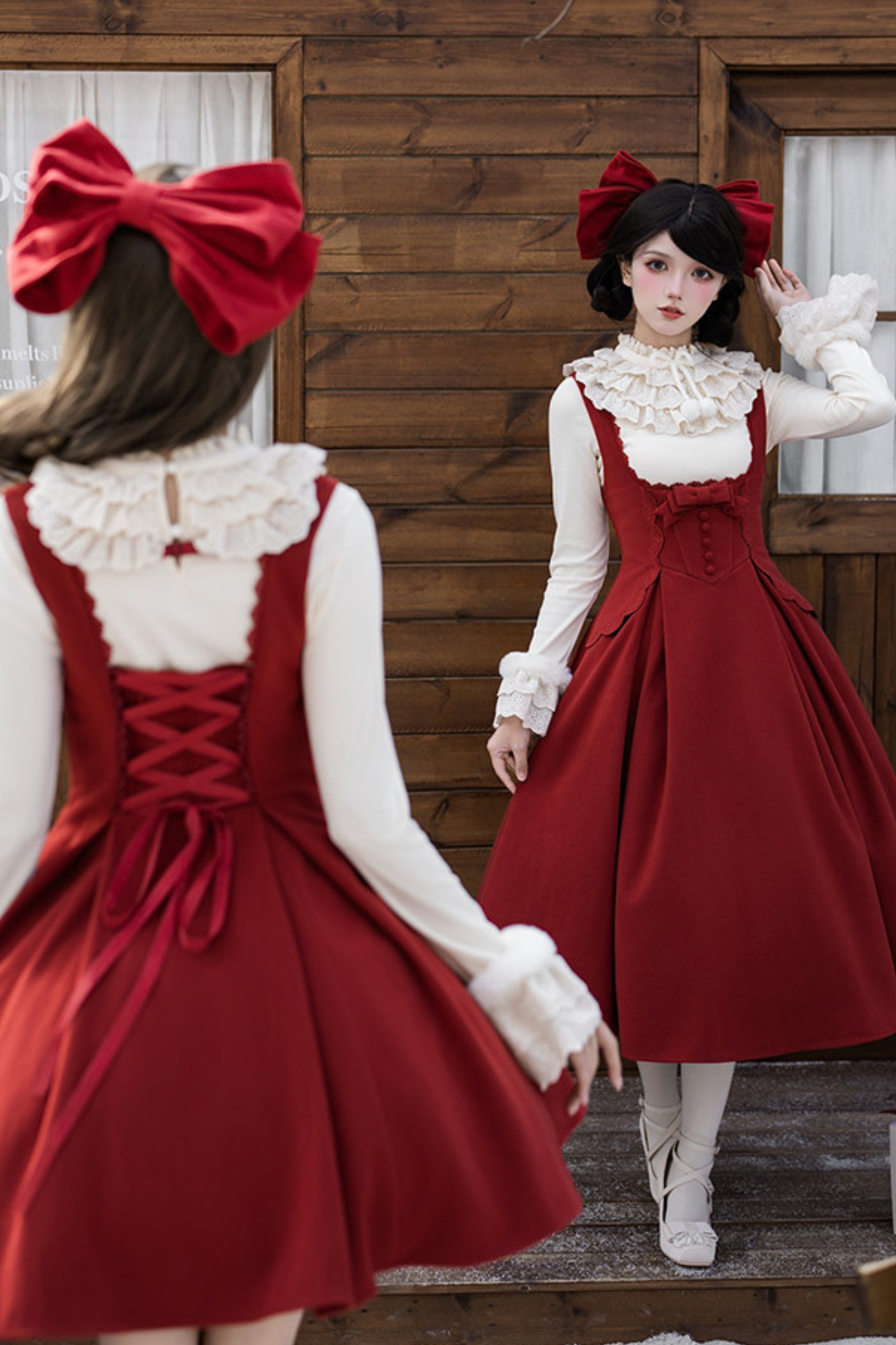 Velvet Rose Suspender Dress + Top + Ribbon