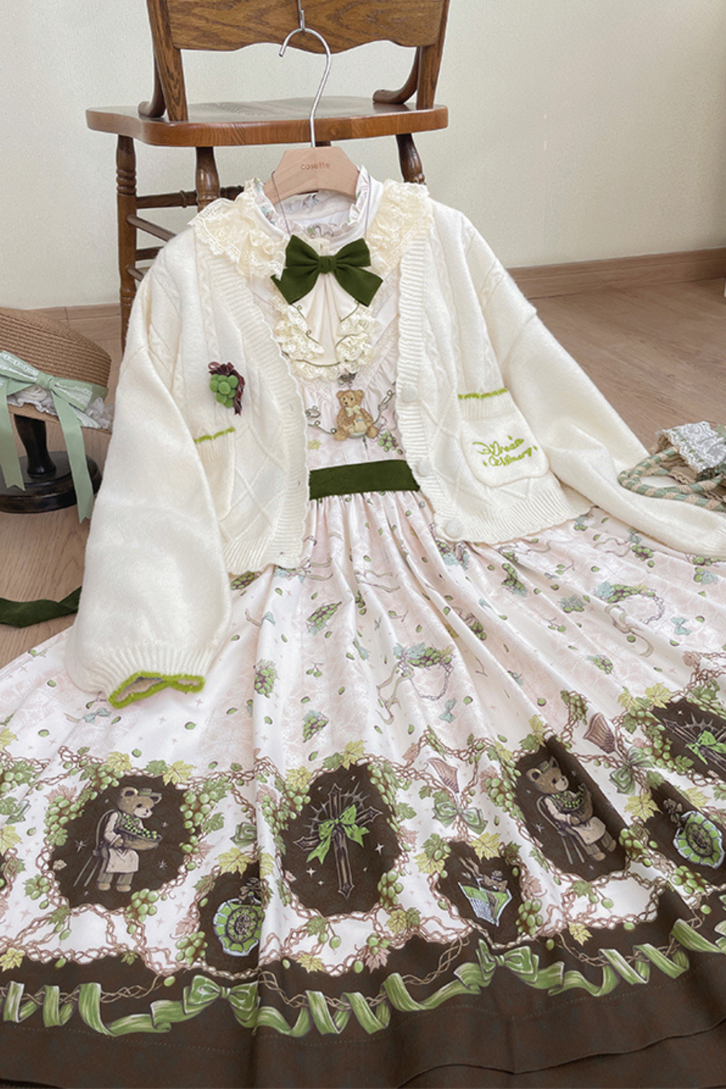 ワイナリーレトロベアロリータドレス