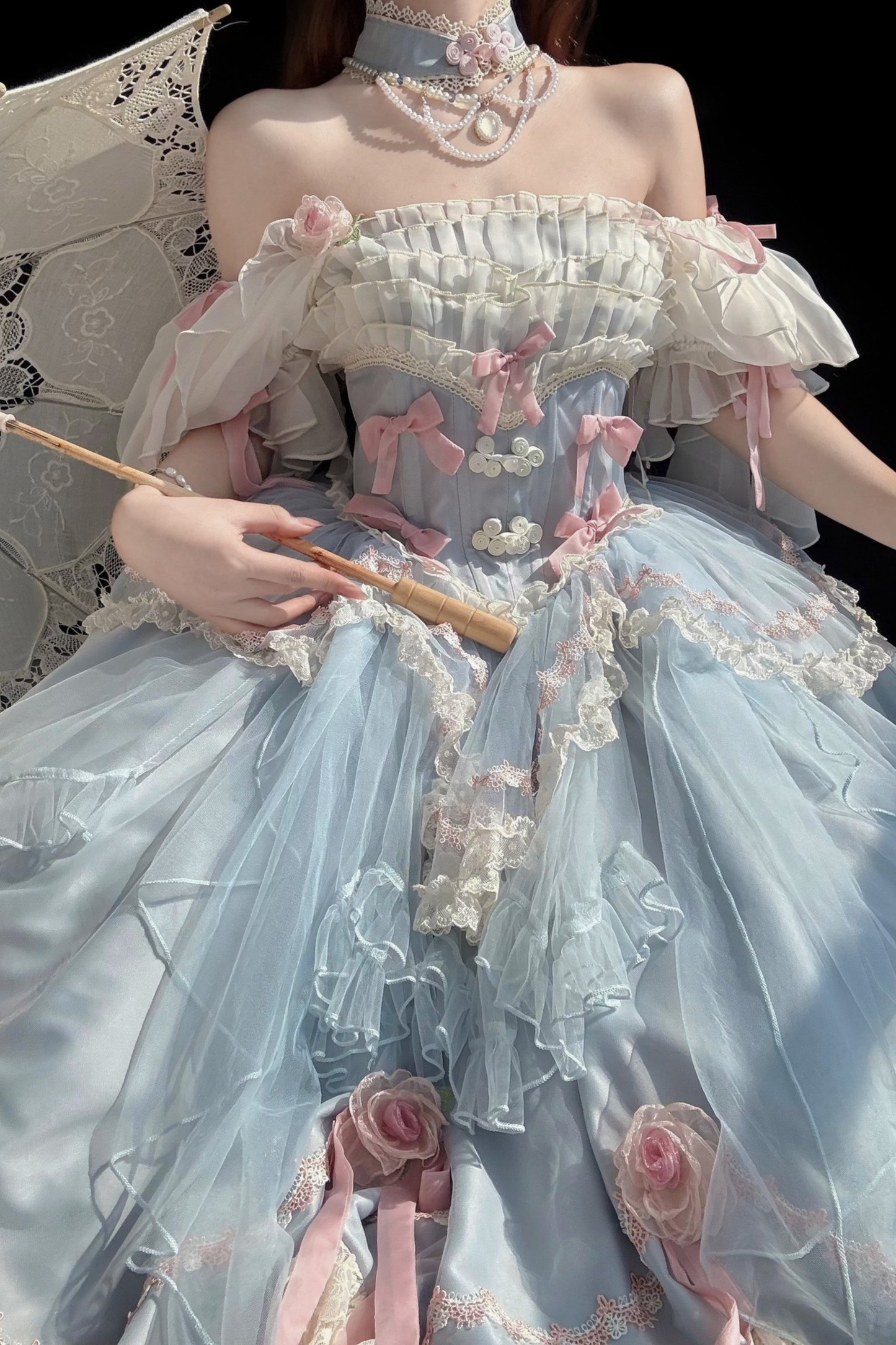 スイートプリンセスドレス+トレーン+ ベール +アクセサリー