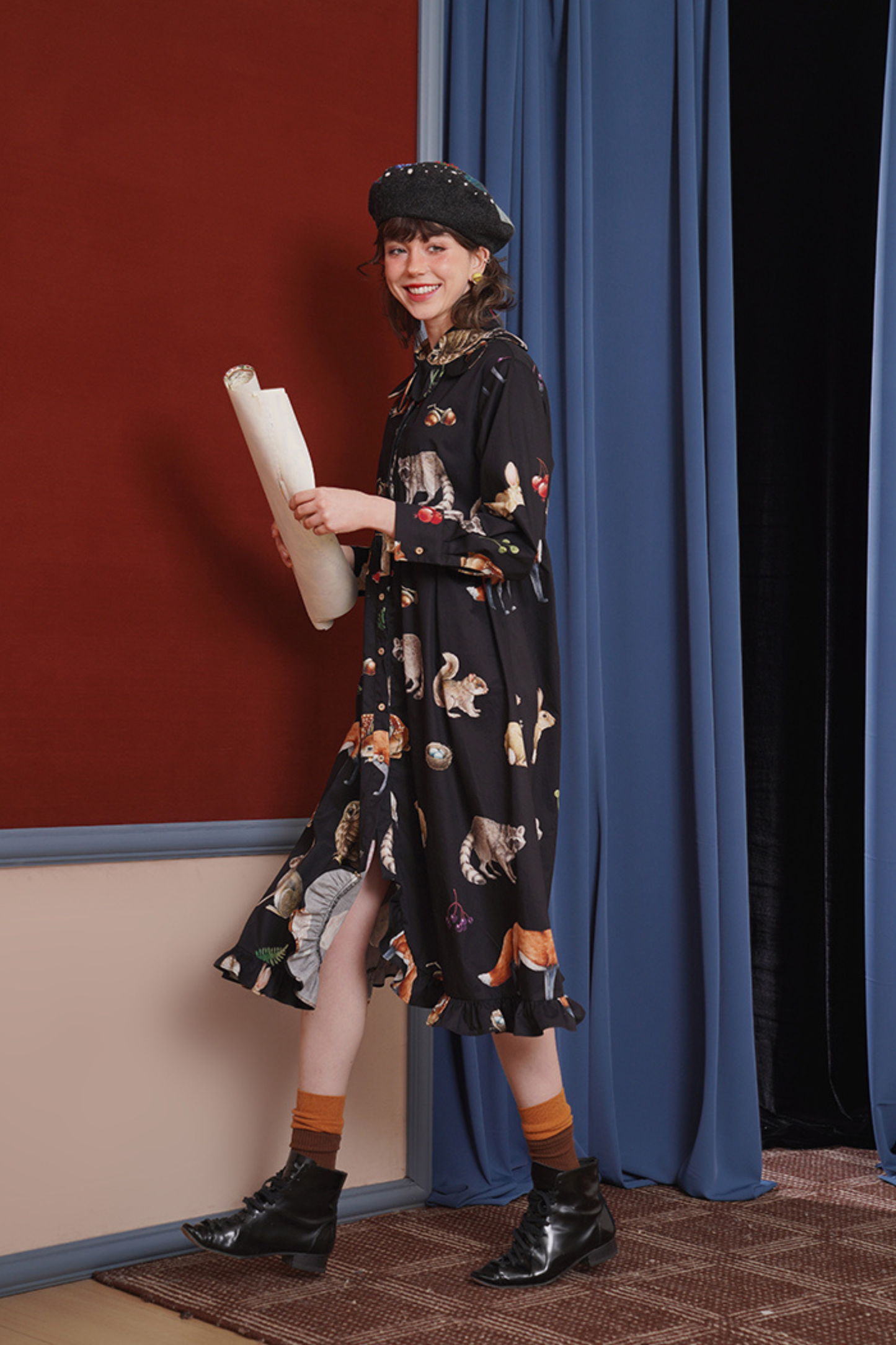 Animal Print Classic Art Style Loose Dress