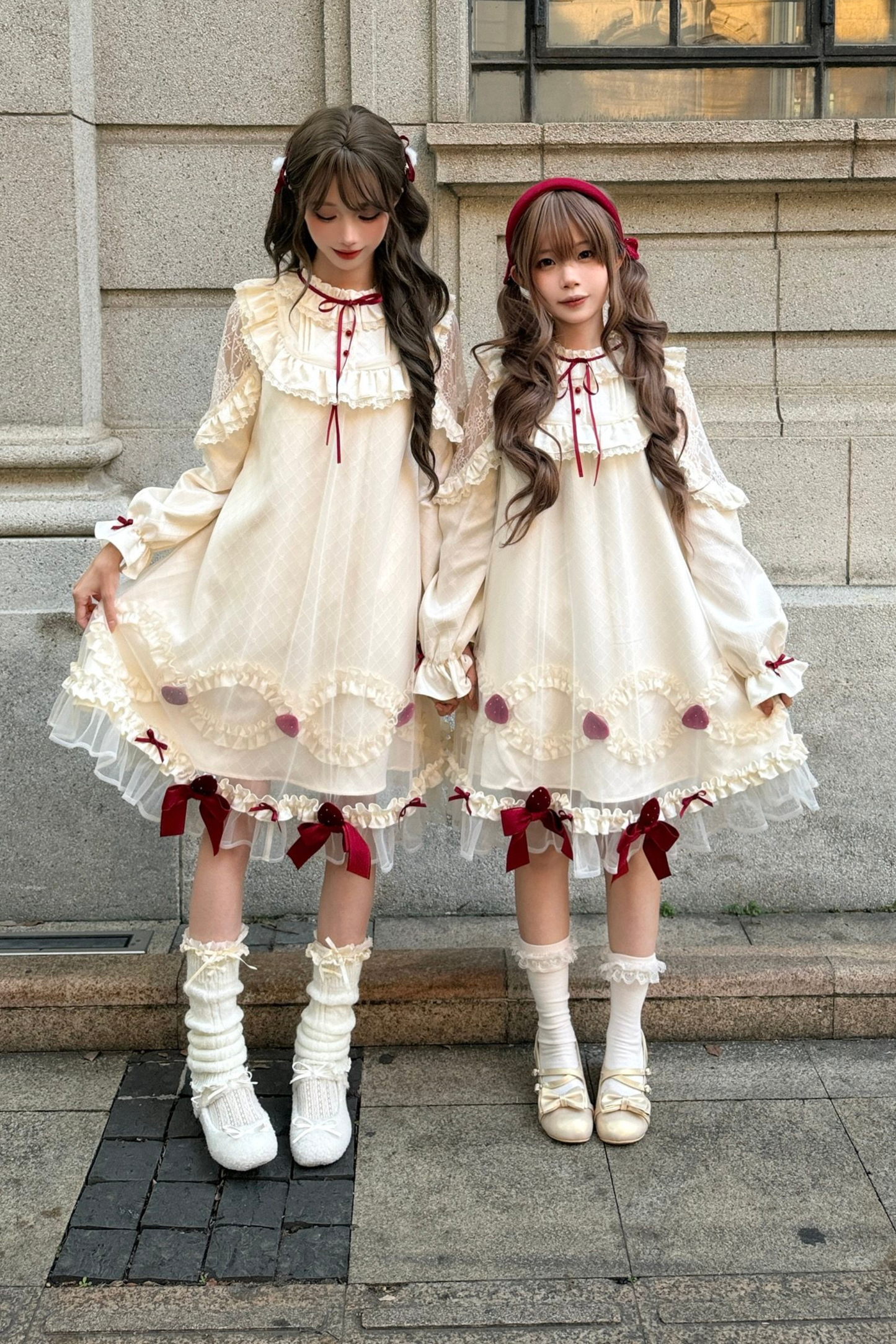 Strawberry Cream Doll Lolita Dress + Strawberry Ribbon