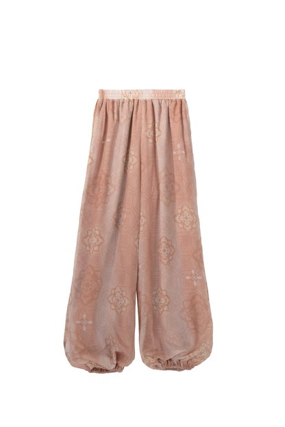 Retro Round Neck Robe China Top + Balloon Pants