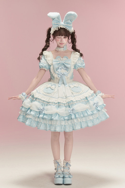 Lace Rabbit Ear Headband + Ribbon Necklace