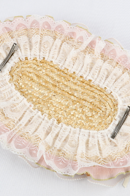 カントリーブーケロリータボンネット+フラットハット+クリップハット+ヘアバンド