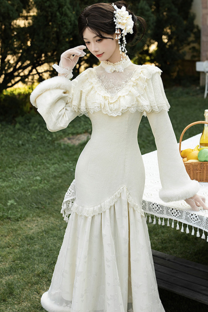 Rouge Snow Fishtail Dress + Flared Dress + Hat + Clip