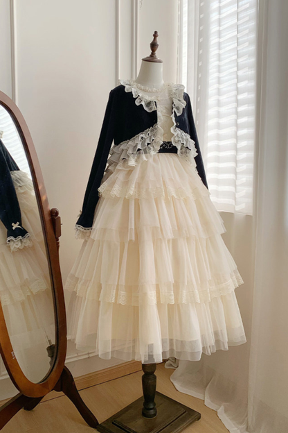 レーストリムニットカーディガン