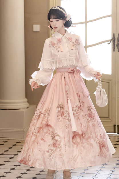 スイートフラワーショール+ブラウス+スカート