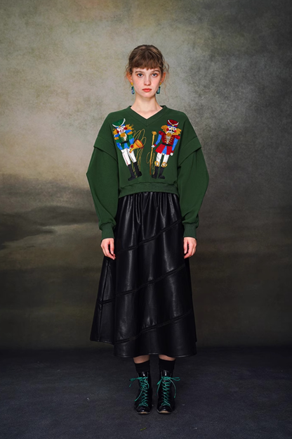 Retro Toy Wide V-Neck Top