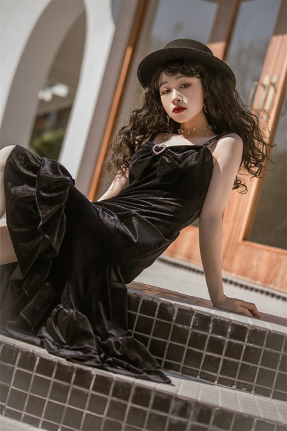 Mermaid Asymmetrical Camisole Dress + Ribbon Jacket