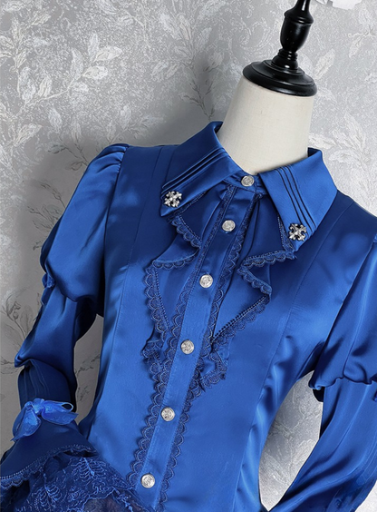 【12月8日予約締切】Black Mist Banquet ゴシックレースジュリエットスリーブシャツ