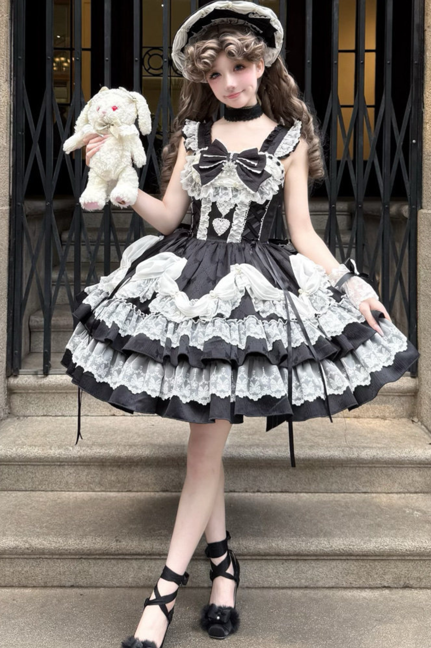 スイートフリルケーキロリータドレス