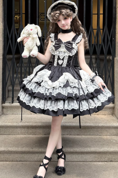 スイートフリルケーキロリータドレス