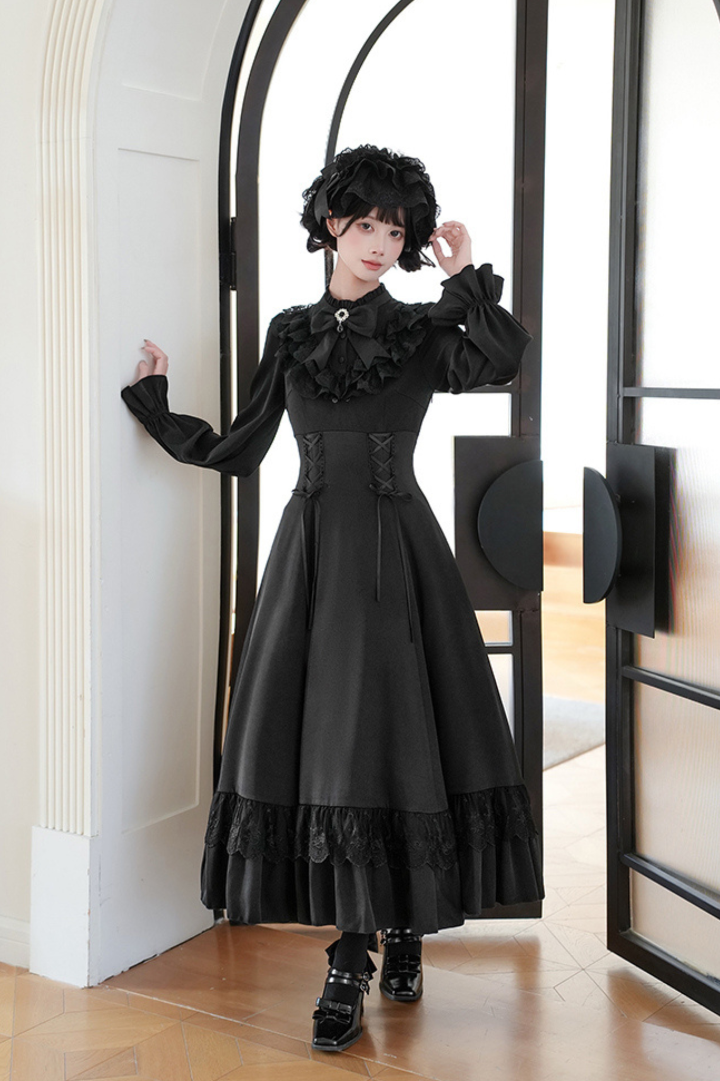 Elegant Dress + Shawl + Ribbon + Headdress