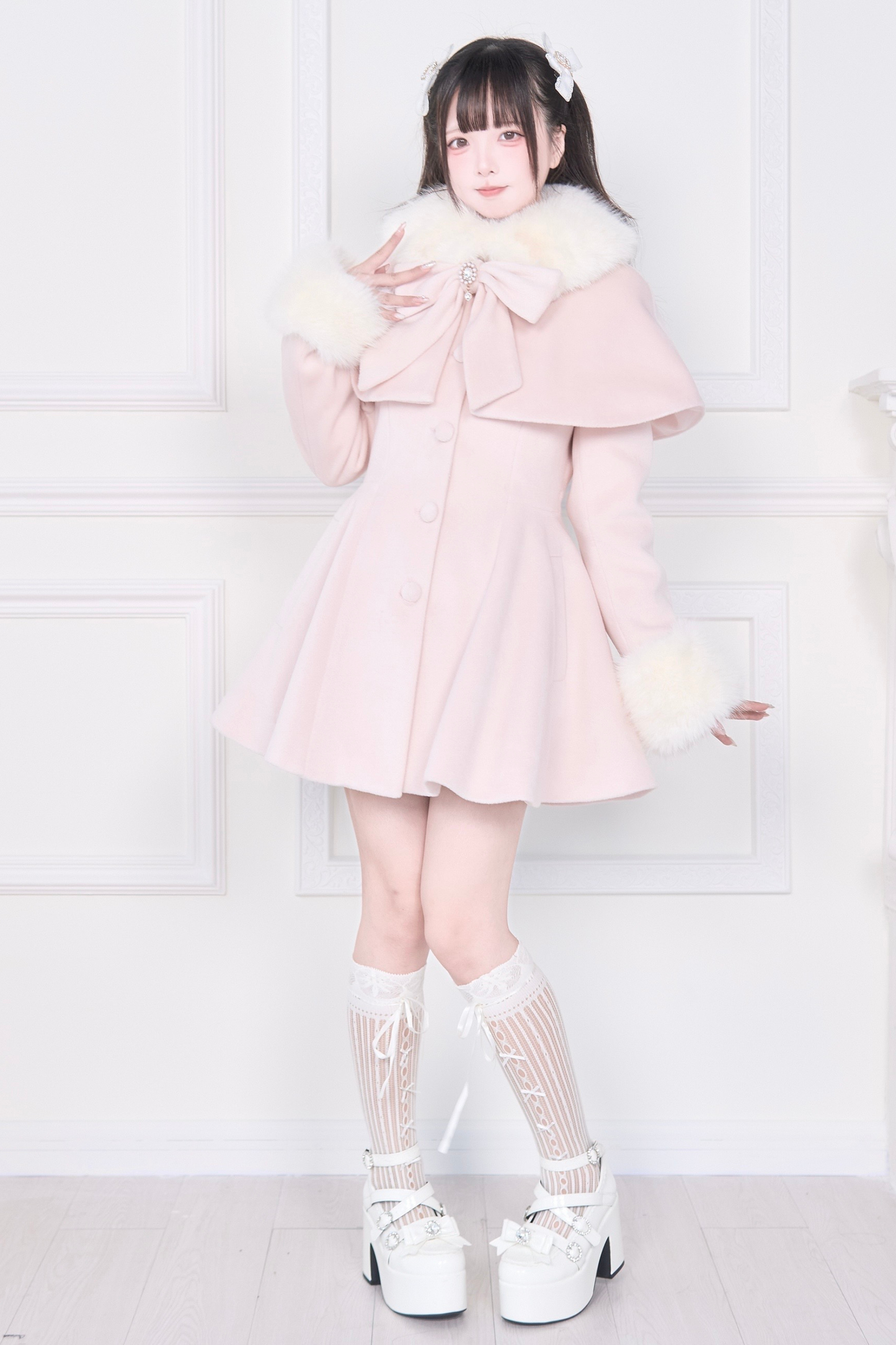 ビッグリボンフレアコート