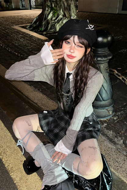 カレッジプレッピーVネックセーター