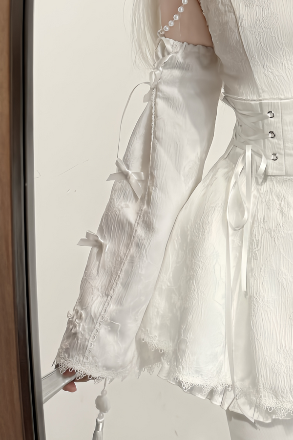 【予約商品】地雷チャイナスタイトップス＋フリルパンツ＋アクセサリー