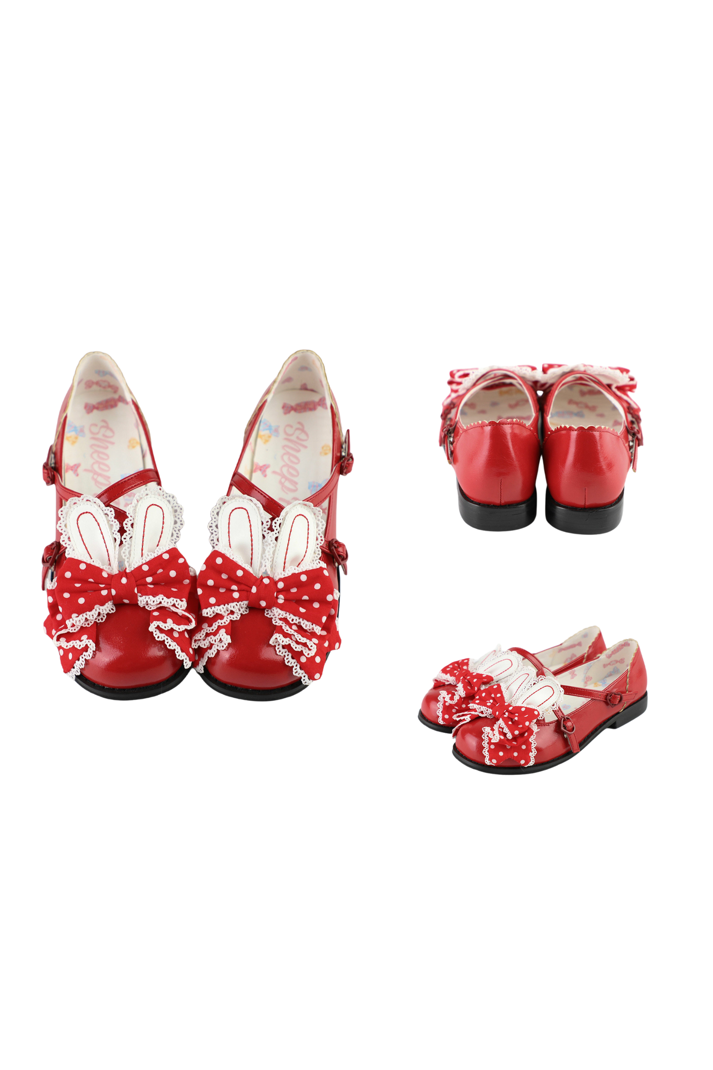 Sheep Puff Polka Dot Shoes