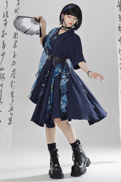 チャイナエンブロイダリードレス+ベルト+ガードル