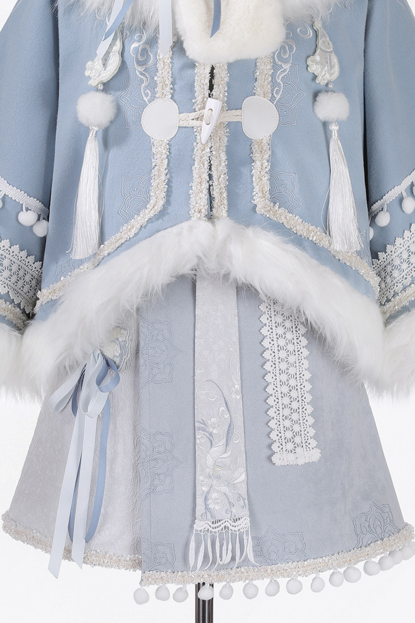 チャイナスノーロリータジャケット+トップス+スカート+スカーフ