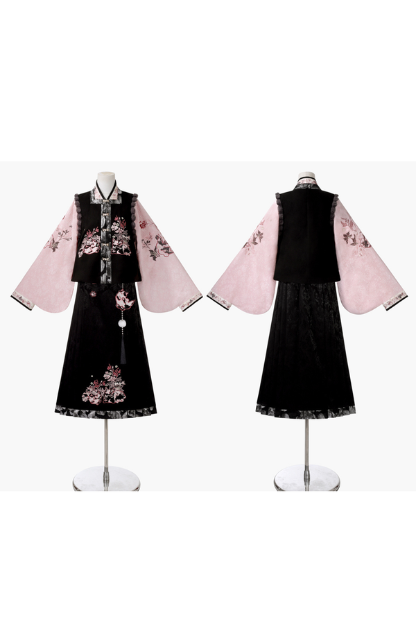 Dark Powder China Vest + Collar + Skirt