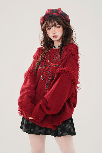 レッドリボンスイートセーター