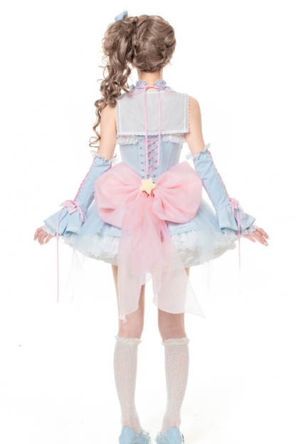 魔法妖精スパークリングウォーターロリータトップス+スカート+ヘアクリップ+テール+魔法ステッチ