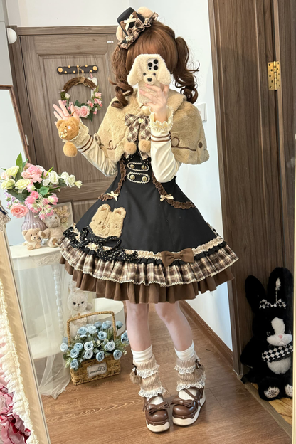 Bear Lolita Jumper Skirt + Top + Cape + Hat