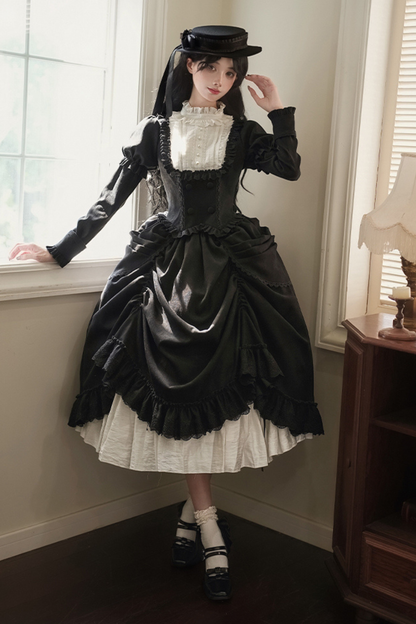 [Reservations] Classical Top + Curtain Skirt + Ribbon Collar + Hat