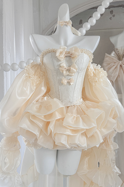 パーフェクトチューブトップ+フリルスカート+リボンテール+パニエ