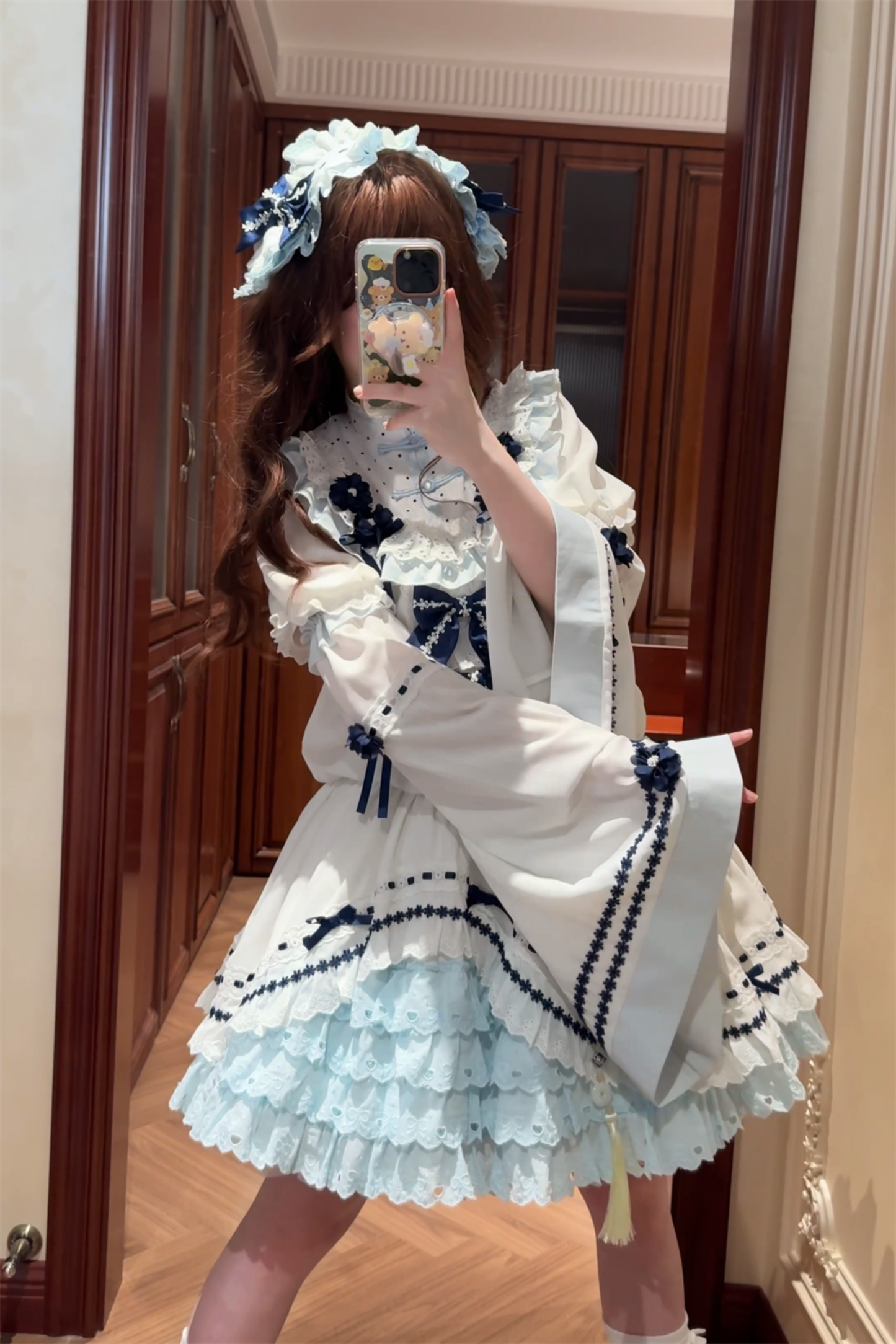 [3월 18일 예약마감] 차이나 드림 원피스 + 점퍼 스커트 + 소매 + 레그 워머 + 머리띠 + 칼라 + 클립 + 리본 + 공주 소매