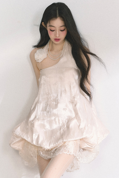 フレンチレースフラワードレス