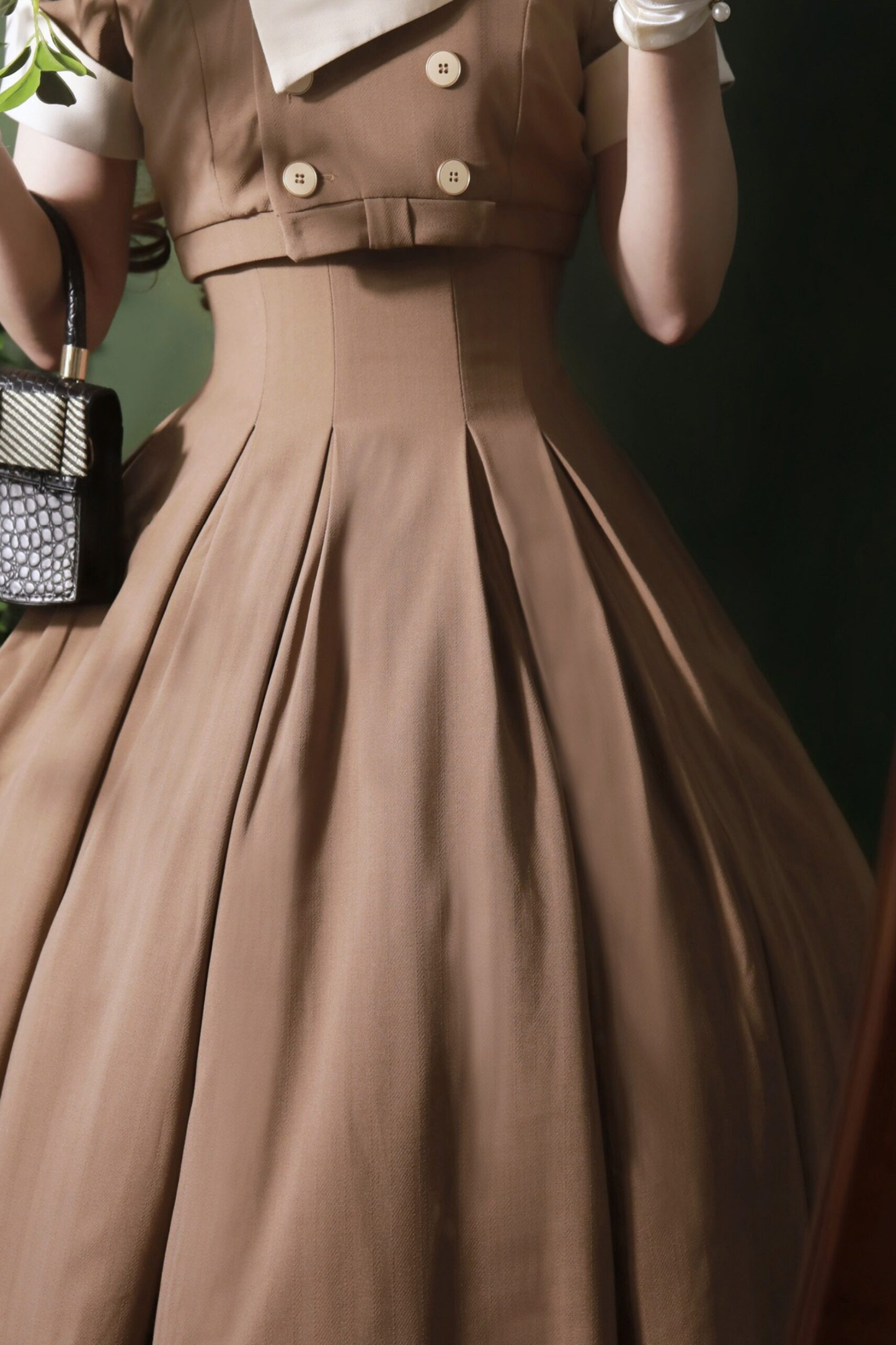 エレガントフレンチレトロフレアドレス+ショートジャケット